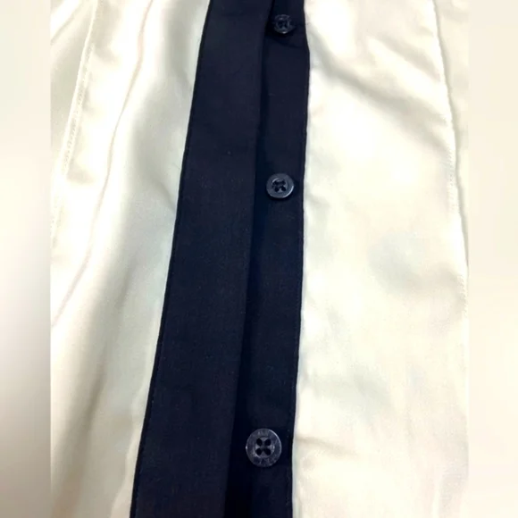 Ralph Lauren Cream w/ Black Trim Blouse Medium - Picture 3 of 6